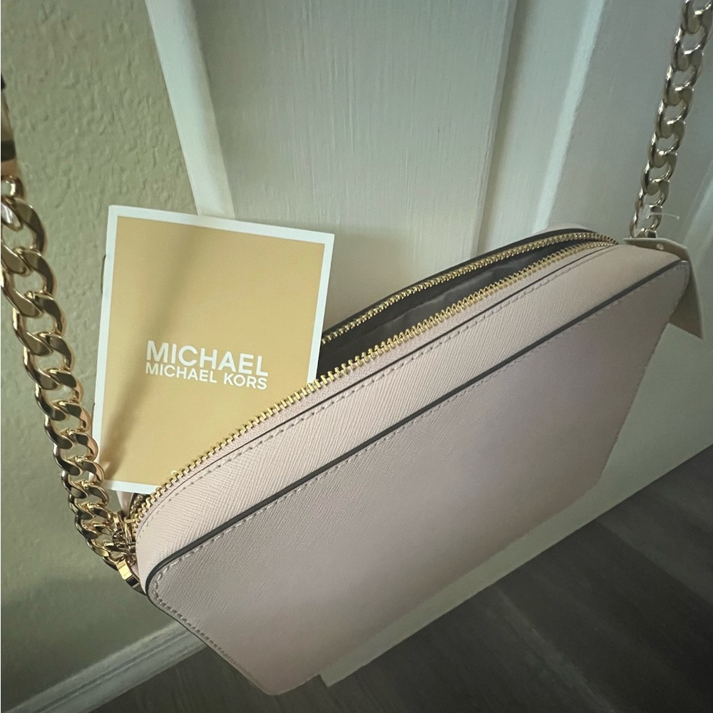 NWT Michael Kors Pink Crossbody Bag with Gold Chain